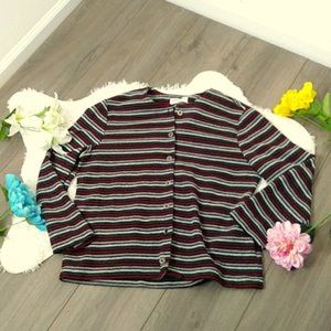 2/$24 Alfred Dunner Stripe Cardigan Jacket